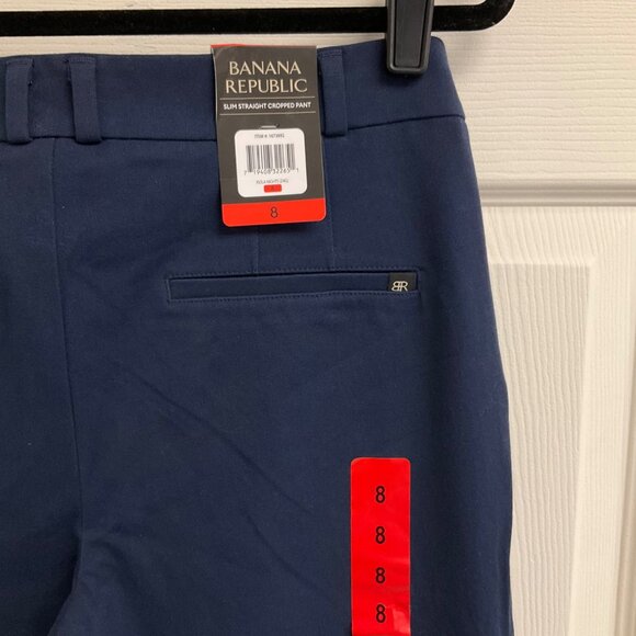 Banana Republic Womens Sz 8 Slim-Straight Midrise Navy Capri Stretch Career Pant - Picture 6 of 8
